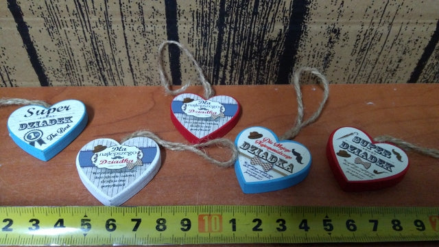 serce wiszące 4cm DZIADEK