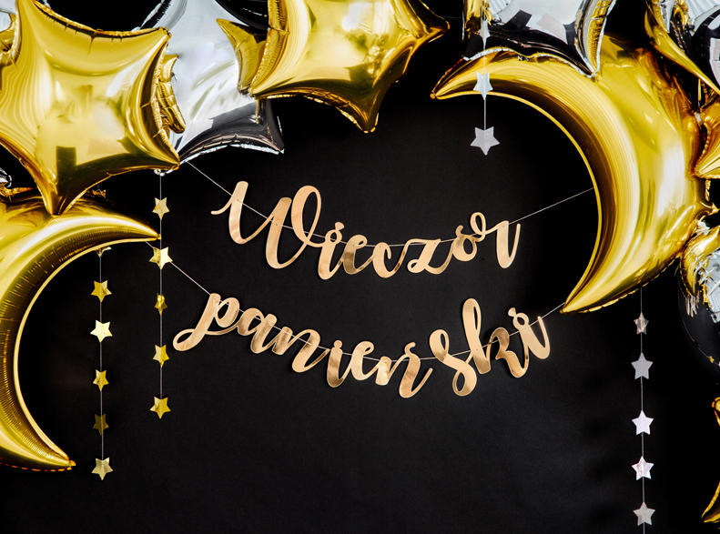 baner girlanda na ścianę złoty wieczór panieński 150x21,5cm