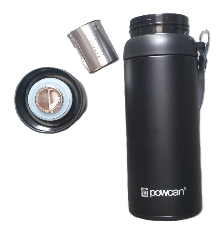 termos z sitkiem do zaparzania 800ml  czarny