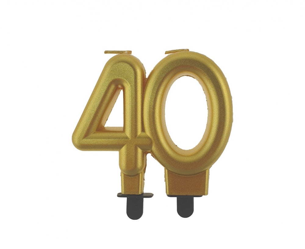 świeczka 40 złota metaliczna 8cm | PF-SCZ40