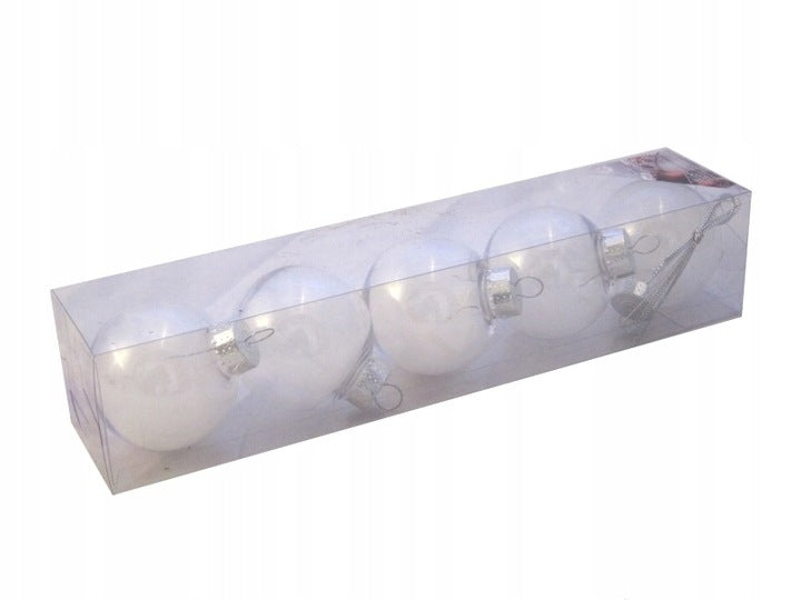 bombka 5szt.  szklana   z piórkami 6cm | GZ171-65