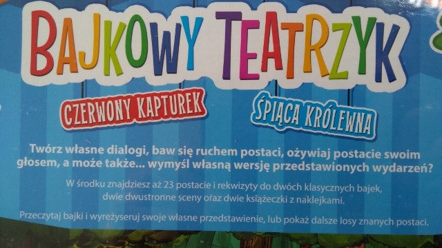 bajkowy teatrzyk CZERWONY KAPTUREK / ŚPIĄCA KRÓLEWNA