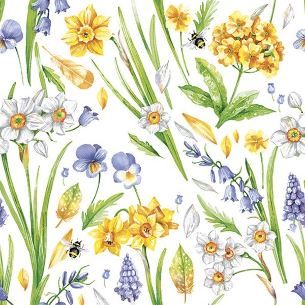 serwetki 33 x 33 cm Watercolour Spring Floral Pattern 86-58