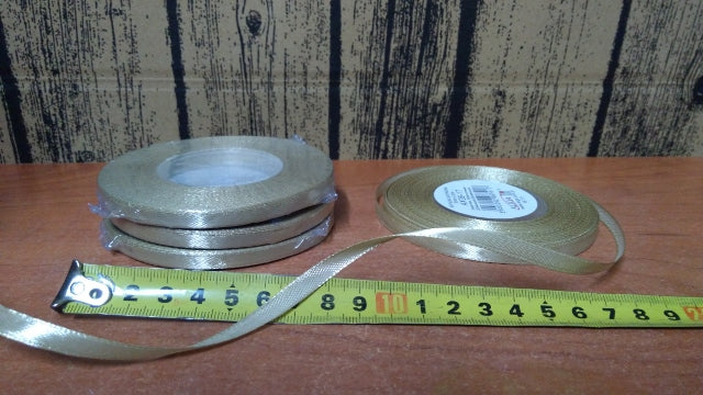wstążka satynowa 6mmx32m ZŁOTA 4szt. | AX06-17