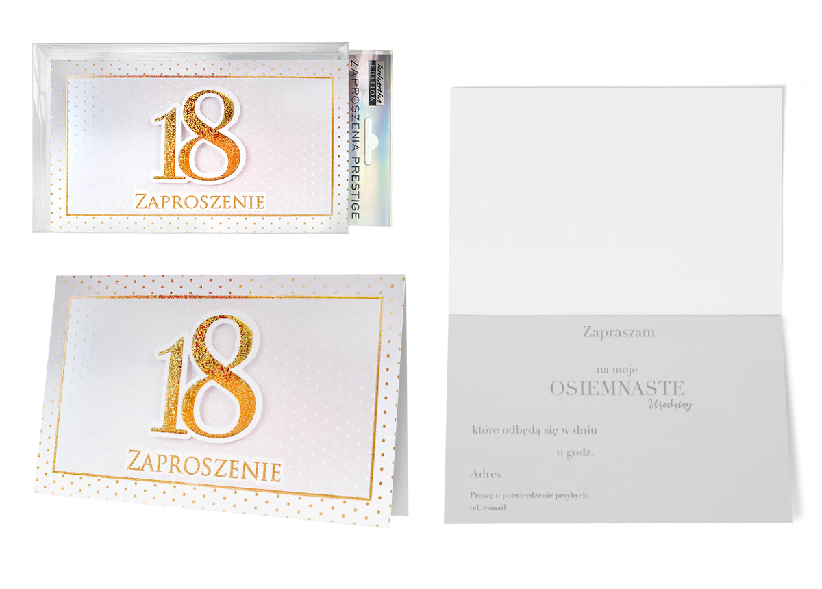 zaproszenie 5szt. Urodziny 18 (osiemnastka) ZP-024