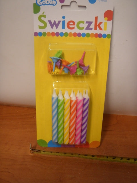 świeczki urodzinowe 12szt tęcza spiralka PF-SUS12