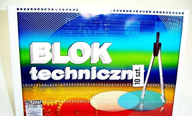blok 10szt.  techniczny biały A4