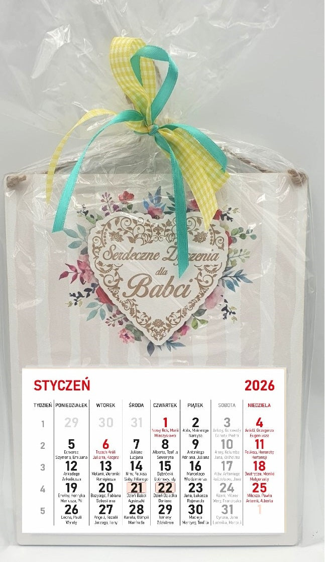 kalendarz 2026 Serdeczne życzenia dla Babci