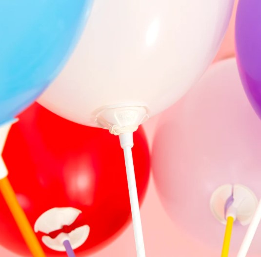 patyczki do balonów z zatyczką papierowe białe 10szt. EKO  150634