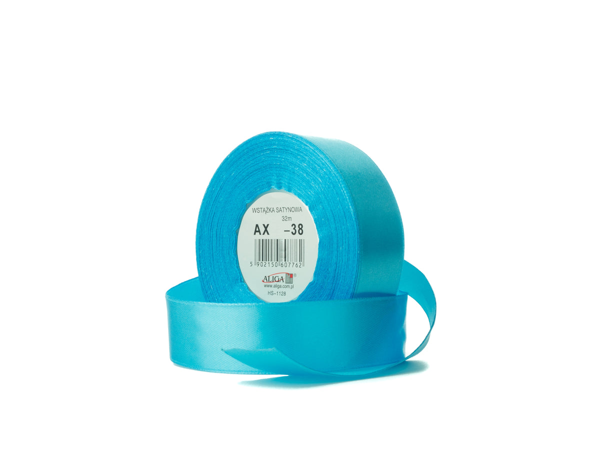 wstążka satynowa 25mm/32m  BŁĘKIT 4szt AX25-38