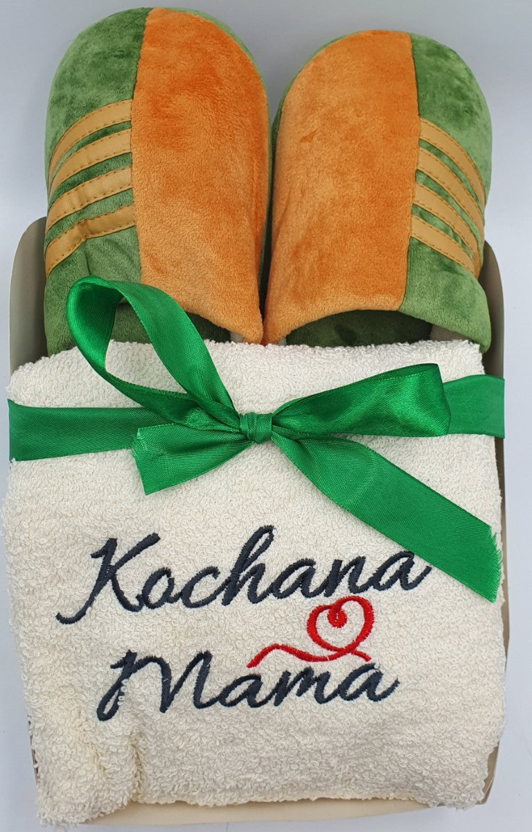 zestaw dla mamy -kapcie+ręcznik
