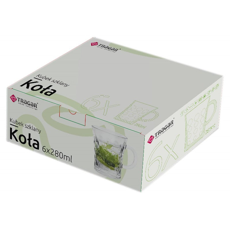 kubki szklane 6szt. KOŁA 280ml