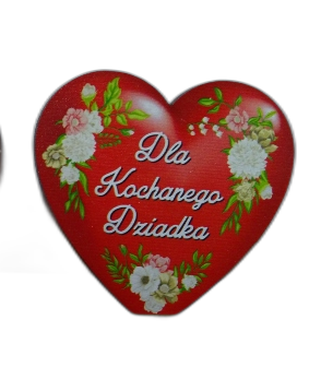 serce magnes DZIADEK, 6,5 x 6,5 cm