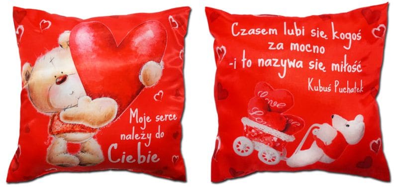 poduszka dwustronna 20 x 20 cm - Moje serce należy do Ciebie M7