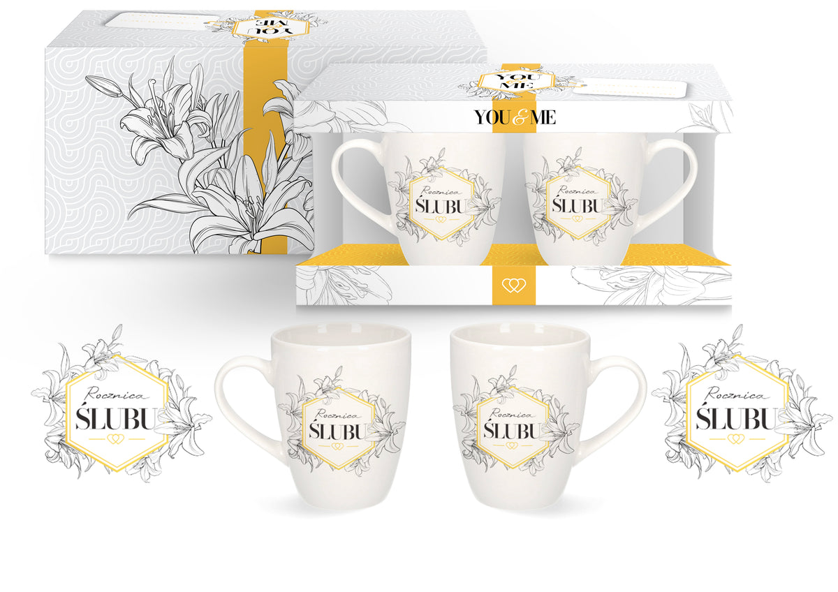 zestaw 2 kubków 300ml Rocznica Ślubu YOU&ME