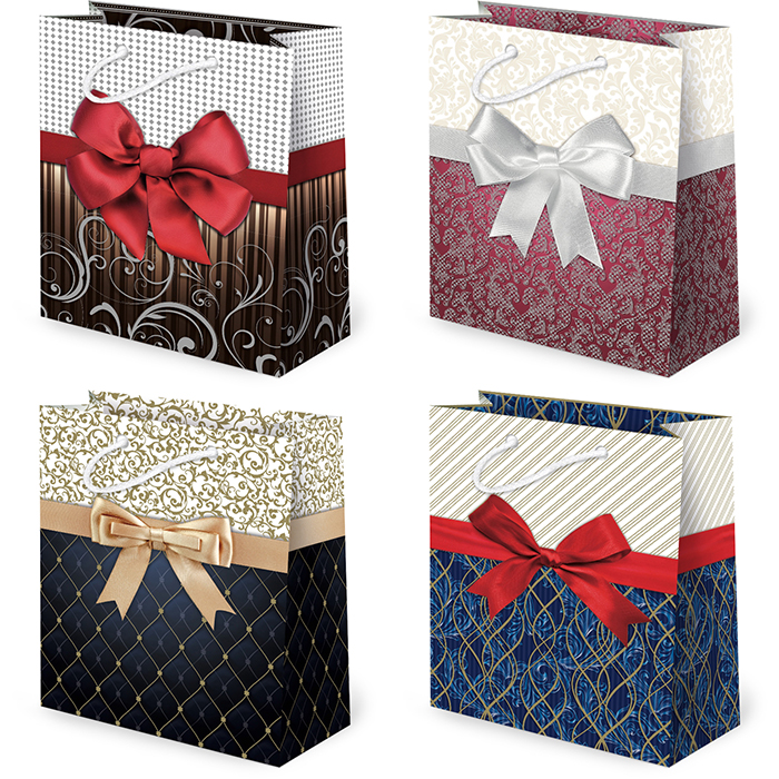 torebki ozdobne 10szt. TD set 24 Kokardy eleganckie 11,2 x 14 x 6,4 cm