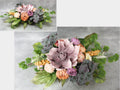 stroik zalewany kwiaty mix fiolety + KWIAT PIANKOWY misa kwadrat ok. 98 x 56 x 28 cm  ok. 2.0 kg S7-164A