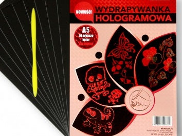 wydrapywanka hologramowa A5 CZERWONA a'10 + rylec