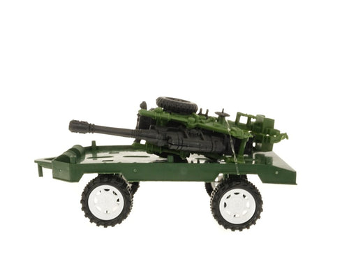 auto ciężarowe wojskowe z plandeką z przyczepą i działkiem 52 x 18 x 11cm
