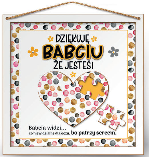 ramka 22x22cm puzzle 3D Dziękuję Babciu że jesteś!