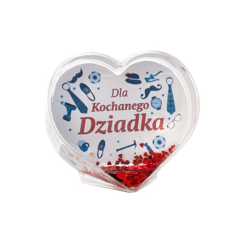 akrylowa ramka w kształcie serca z napisem dla  Dziadka