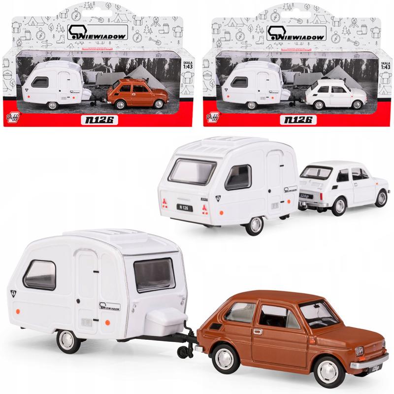 fiat 126P + przyczepa kempingowa Niewiadów 1:43 B-3723