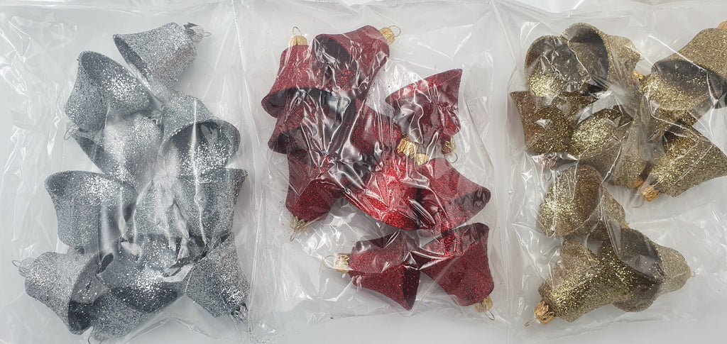 bombki dzwonki brokat 10szt
