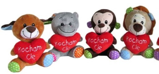 zwierzęta z sercem Kocham Cię 15cm | Z2426