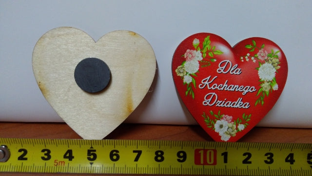 serce magnes DZIADEK, 6,5 x 6,5 cm