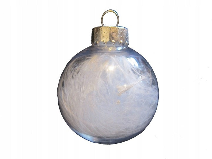 bombka 5szt.  szklana   z piórkami 6cm | GZ171-65