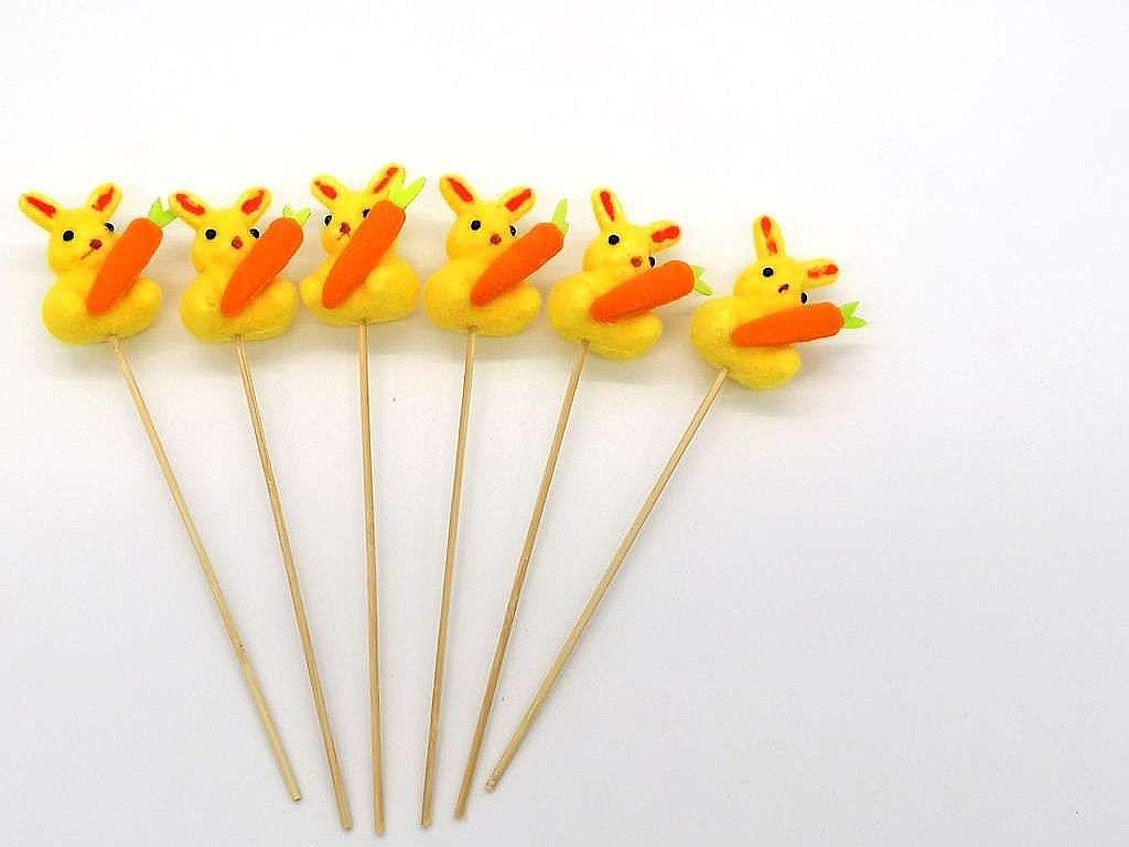 zajączek na patyczku 6szt. 19cm