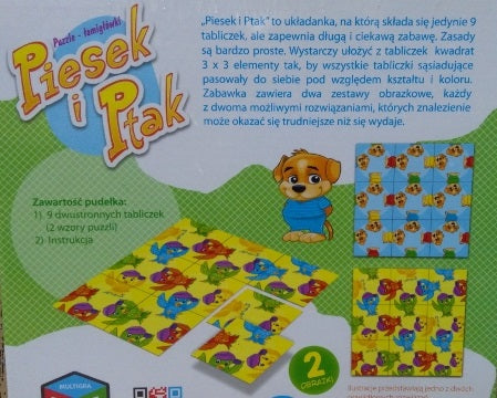 puzzle i łamigłówki PIESEK I PTAK