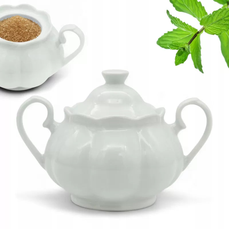 cukiernica 290ml porcelanowa pojemnik na cukier cukierniczka z pokrywą TR-22-055
