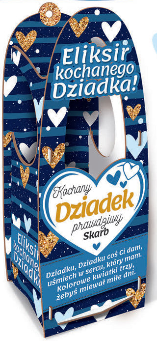 skrzynka na zdrowotne medykamenty i nalewki 33x10x12cm Kochany Dziadek prawdziwy skarb