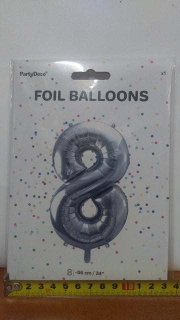 balon cyfra 86cm ''8'' SREBRNY | FB1M-8-018