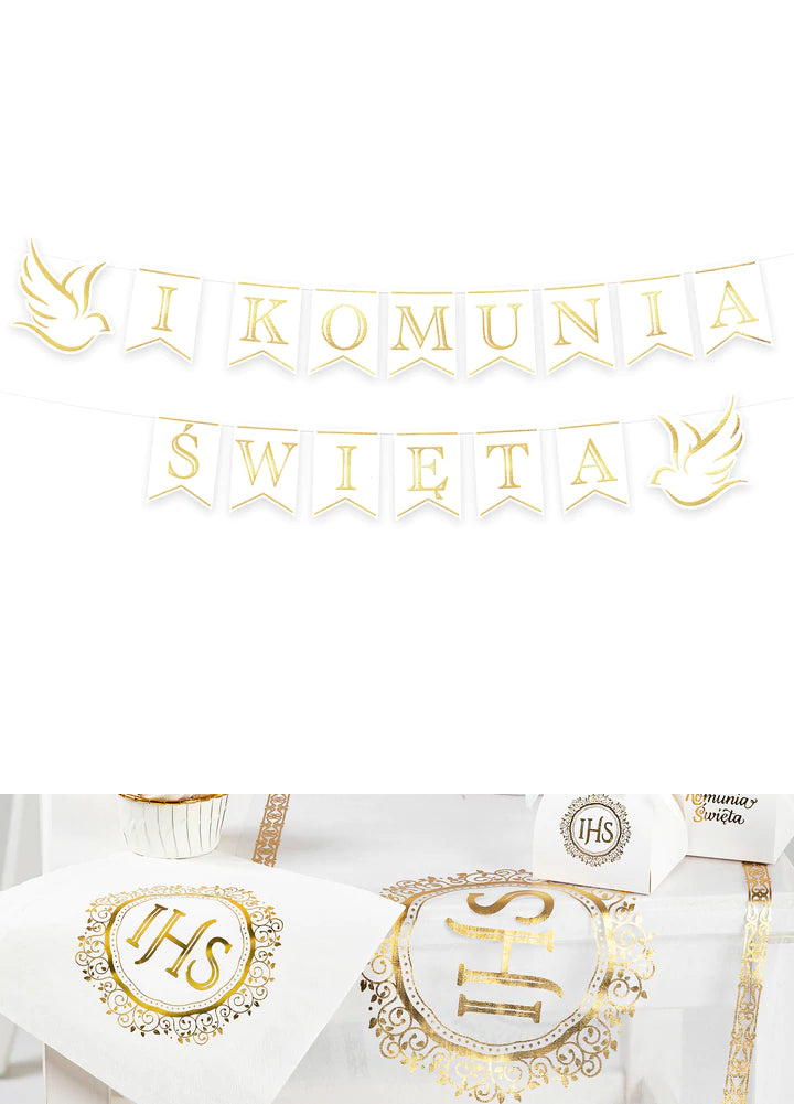 banner komunijny Pierwsza Komunia Święta 250 cm |   127476