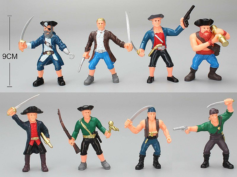 zestaw figurek 8szt  piratów; 20x17x3cm