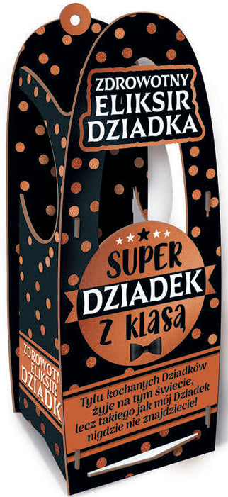 skrzynka na  zdrowotne medykamenty i nalewki 33x10x12cm Super Dziadek z klasą