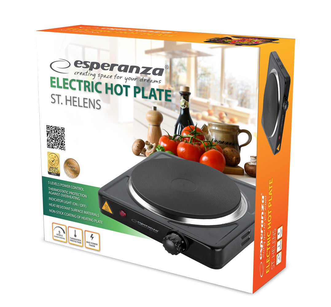 kuchenka elektryczna czarna ST. HELENS ESPERANZA EKH003K