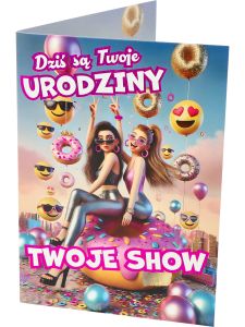 karta urodzinowa dla młodzieży - ustawiana (naklejki)  A URD-036