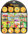 magnesy 20szt. samochody, ptaki, buźki MG-6647-MIX
