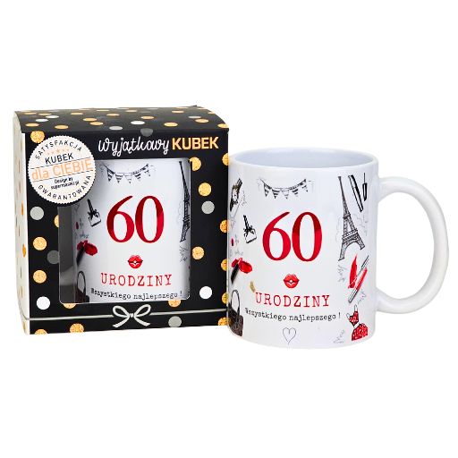 kubek na 60 urodziny dla kobiety (czerwony) 3309-UR16-60