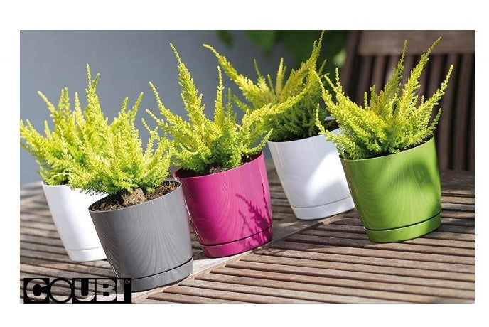 doniczka z podstawką Coubi 13,5x12,4cm - GRAFIT