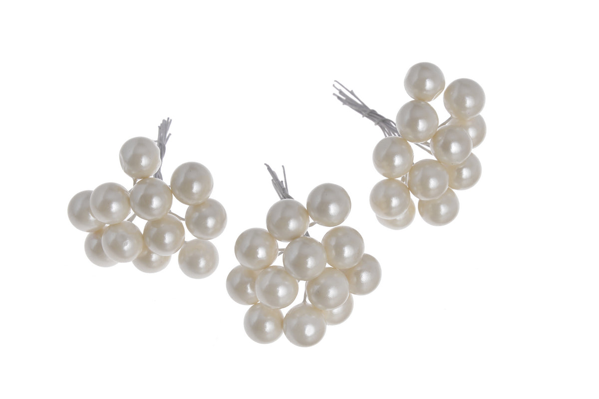 kulki perłowe na druciku 1cm⌀ x 6cmH 36szt. BIAŁE 22CAN8002_W