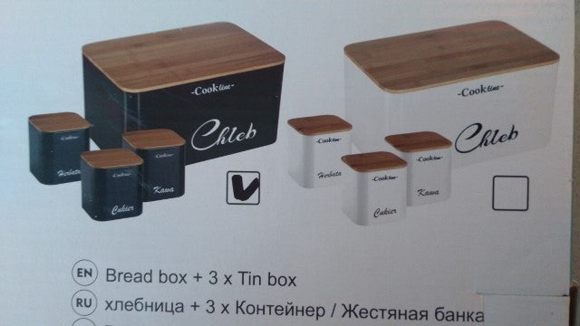 chlebak emaliowany + 3 pojemniki NEL7113