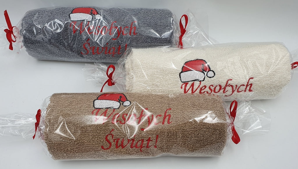 ręcznik 50X100  cukierek CZAPECZKA WESOŁYCH ŚWIĄT