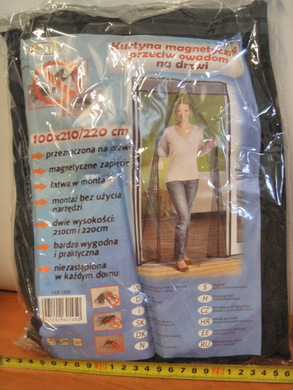 kurtyna magnetyczna na drzwi 100x210/220 CZARNA | HEB1450