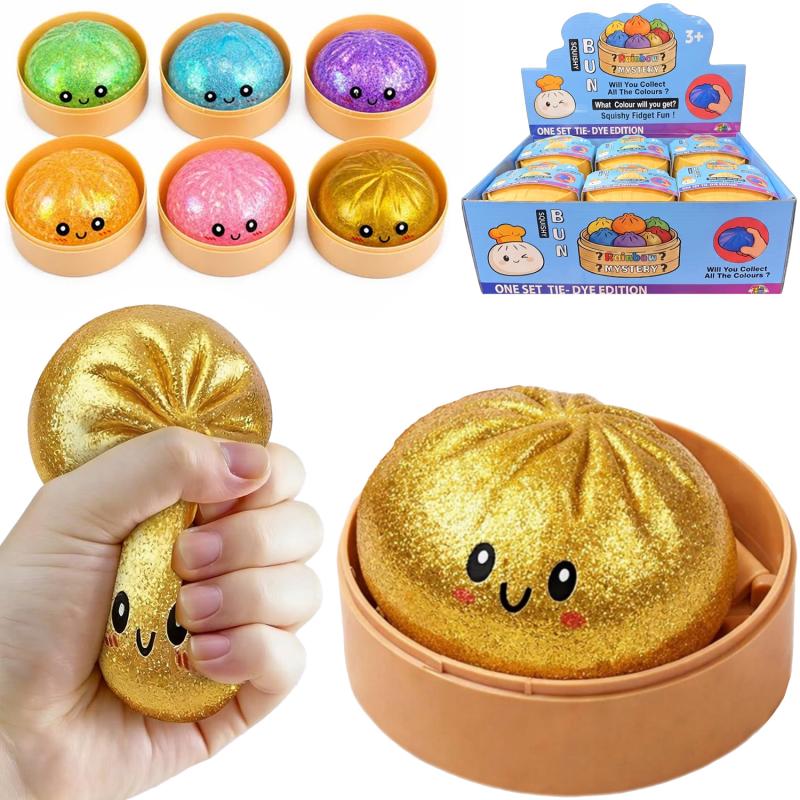 gniotek squishy pierożek dumpling 10 x 10 x 6cm brokat B-1612
