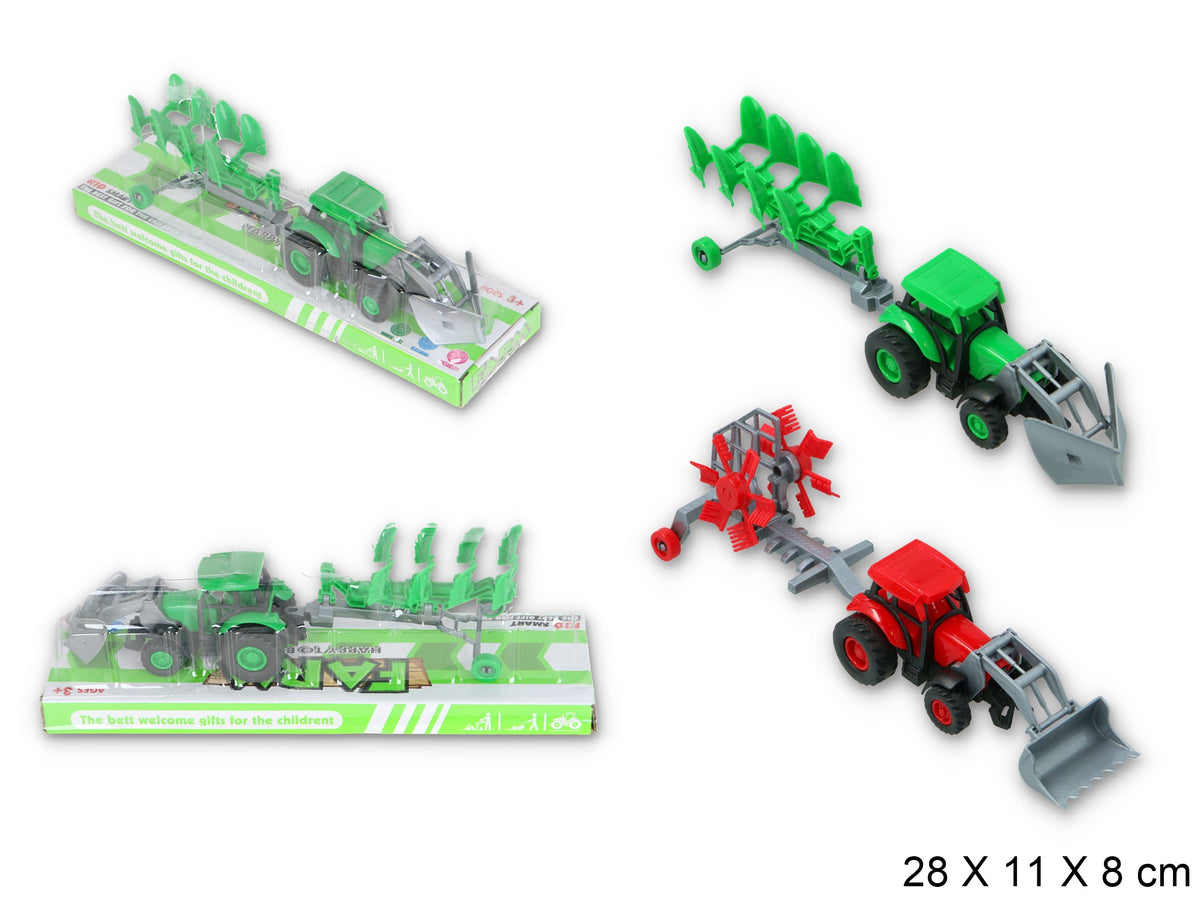 traktor z maszyną rolniczą 28 x 11 x 8cm