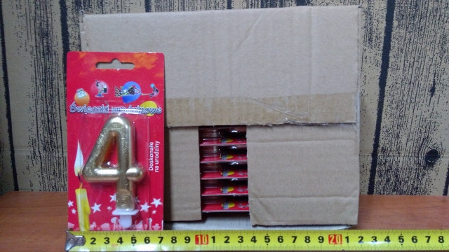 świeczka 24szt. cyfra złota ,,4''